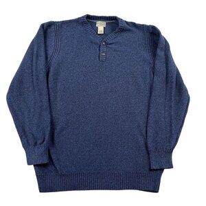 L.L. Bean Sweater Mens XLT Blue Cotton Wool Pullover